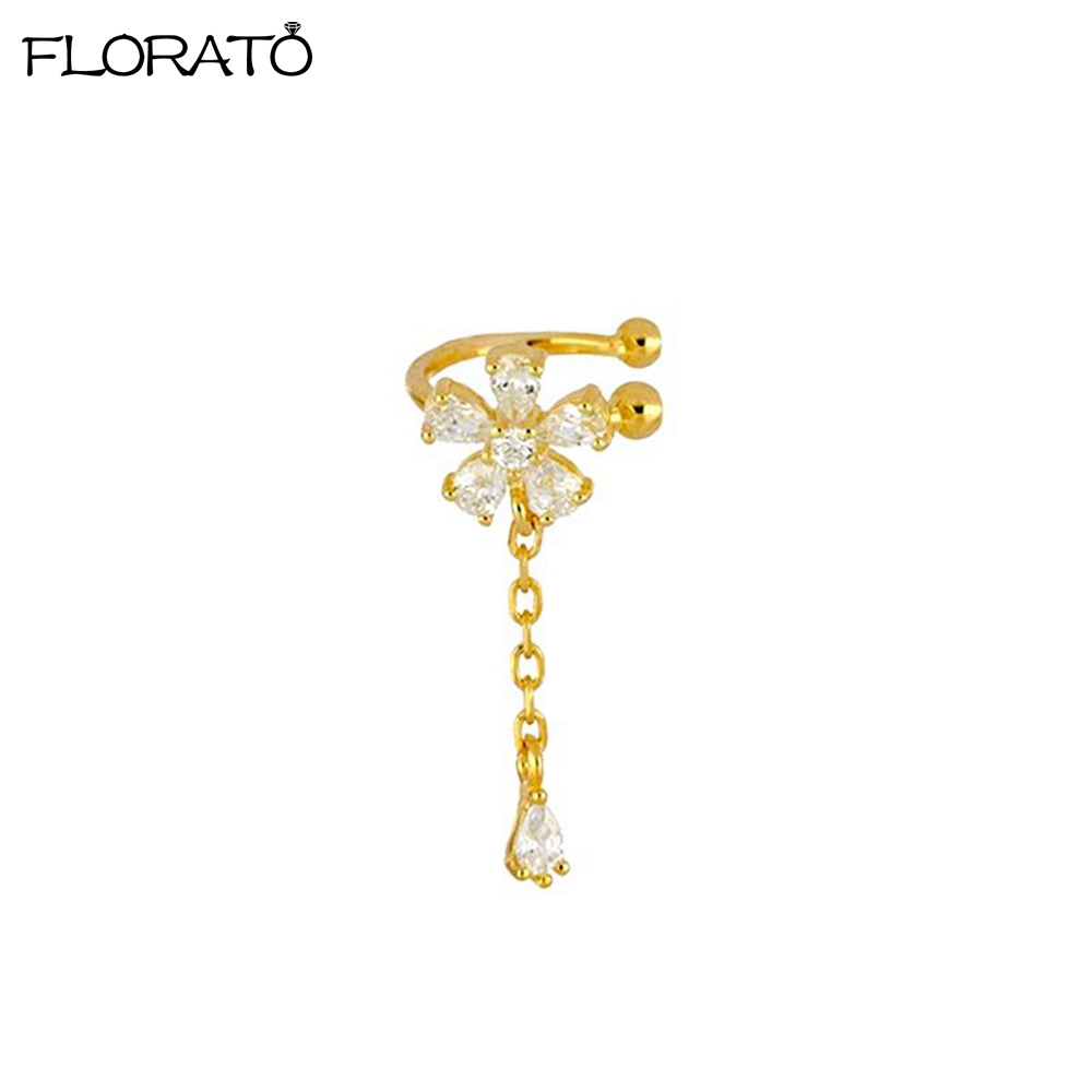 Ear Cuff No Piercing - 여성용 18K 골드 귀걸이 클립 온