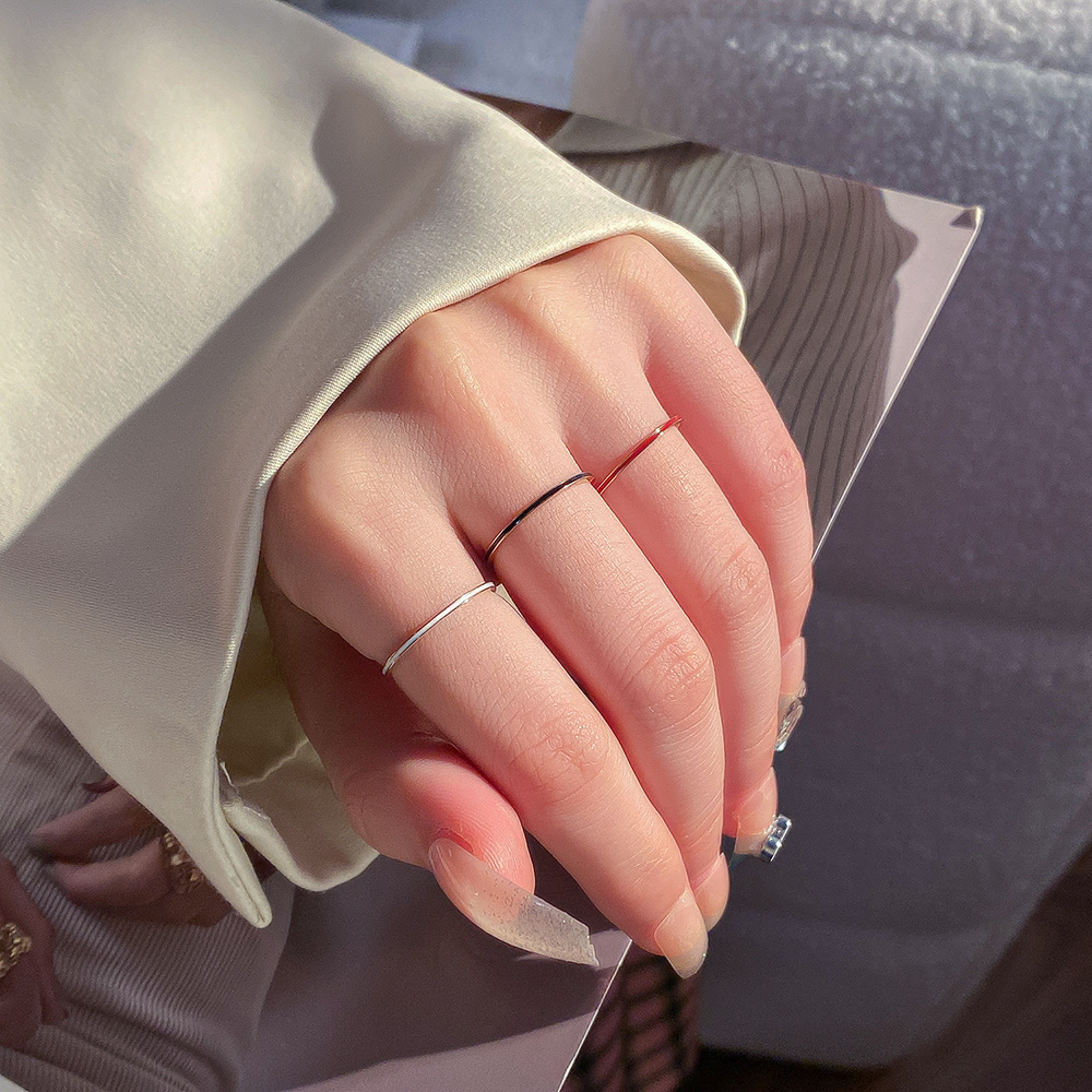 Titanium Steel Ring - 티타늄 스틸 로즈 골드 색상 1mm