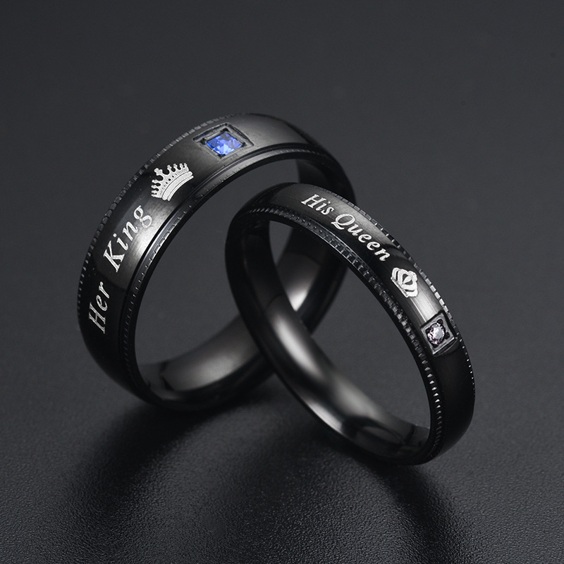 심플 커플 티타늄 스틸 반지 빛나는 큐빅 지르코니아 여 - Titanium Steel Ring 리뷰 및 가격