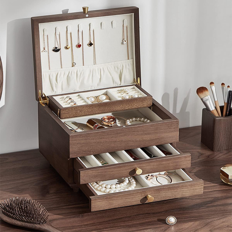 다층 보석함, 팔찌, 시계 보관함, 목걸이, 목재 보석 - Jewelry Box Watches Bracelets 리뷰 및 가격