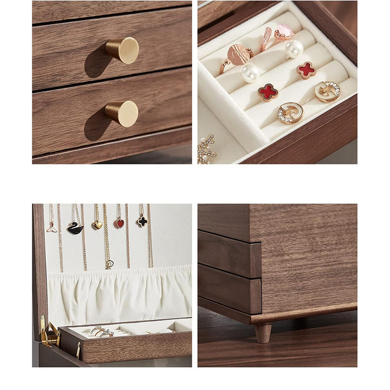 다층 보석함, 팔찌, 시계 보관함, 목걸이, 목재 보석 - Jewelry Box Watches Bracelets 리뷰 및 가격