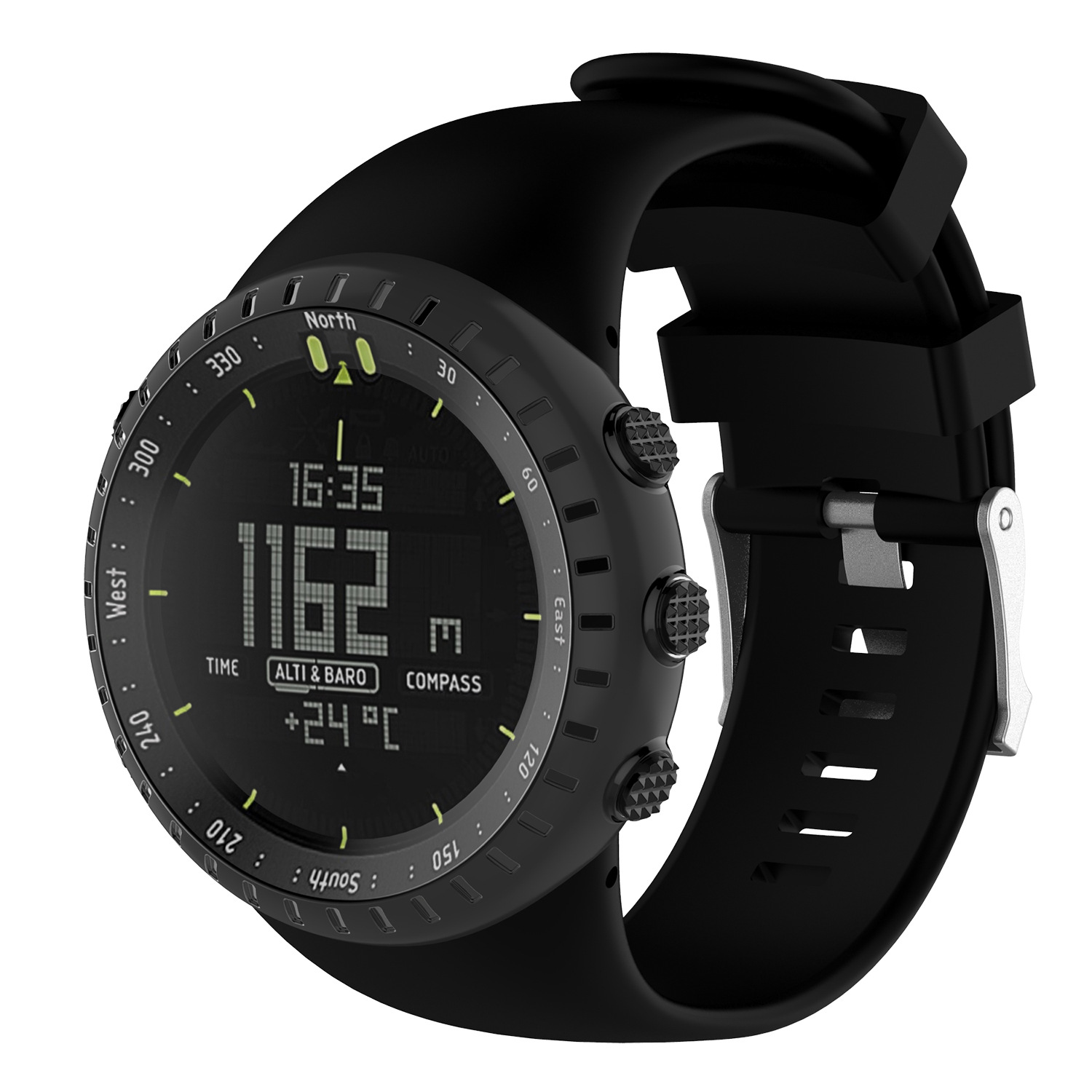 코어 올 블랙 스포츠 시계 블랙-A68X용 시계줄 실리 - Watches & Jewelry Repair Center Photos 리뷰 및 가격