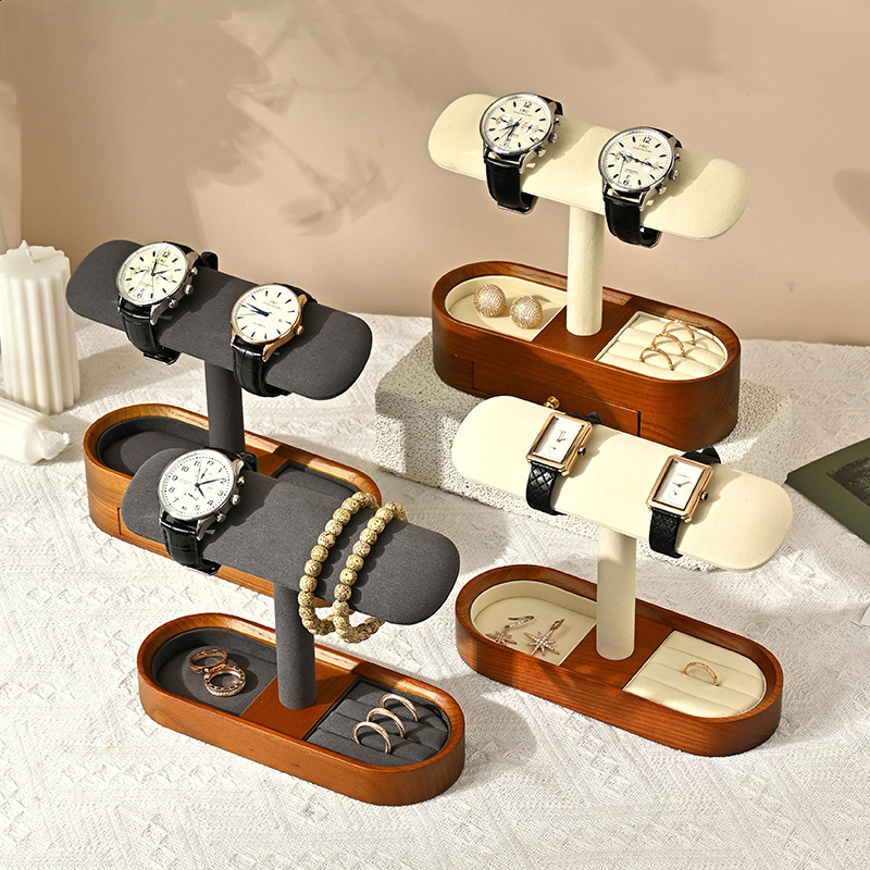 Oirlv 단단한 나무 시계 주최자 선반 T-바 시계  - Jewelry Box Watches Bracelets 리뷰 및 가격