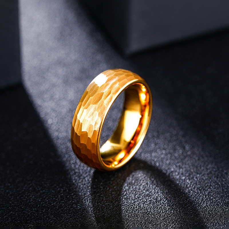 남성 여성을위한 망치로 쳐진 다각적 인 티타늄 반지 블 - Titanium Steel Ring 리뷰 및 가격