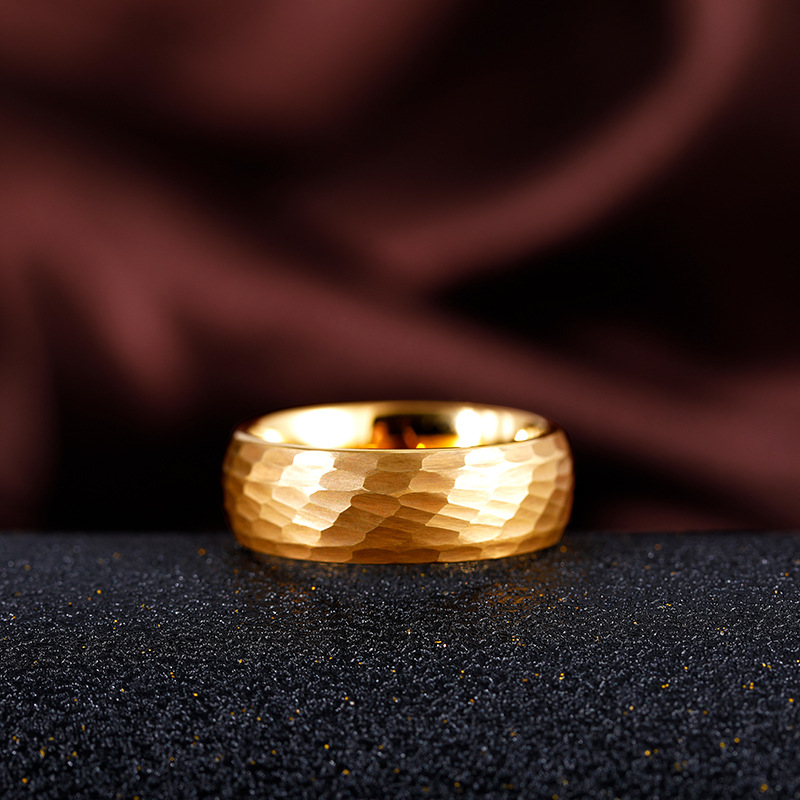 남성 여성을위한 망치로 쳐진 다각적 인 티타늄 반지 블 - Titanium Steel Ring 리뷰 및 가격