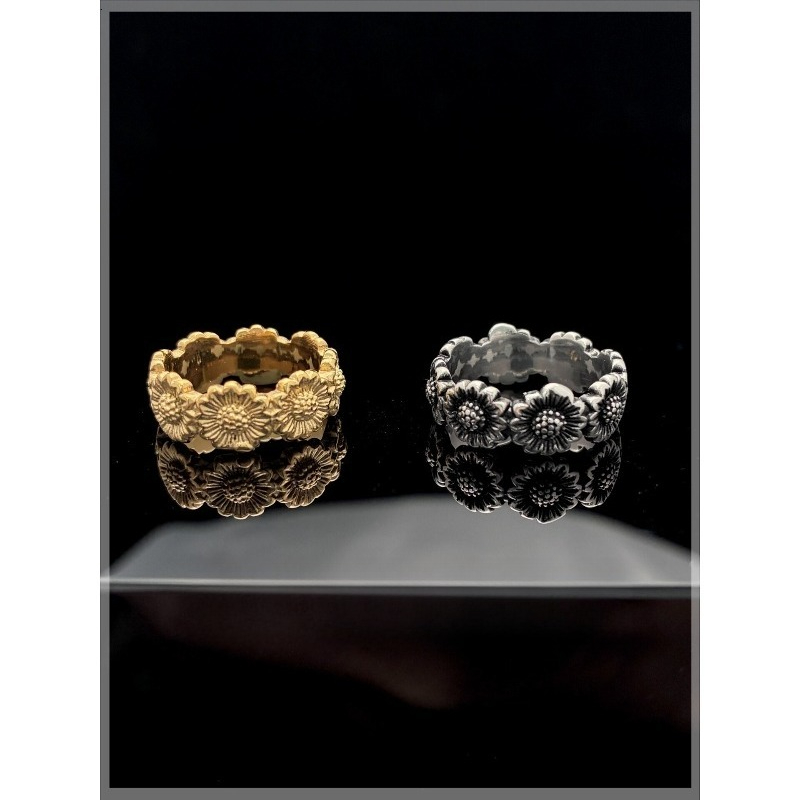 레트로 해바라기 커플링, 맞춤형 반지, 틈새 디자인,  - Titanium Steel Ring 리뷰 및 가격