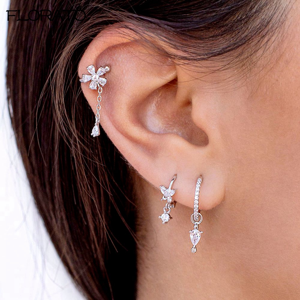 여성용 18K 골드 귀걸이 클립 온 귀걸이, 귀여운 꽃 - Ear Cuff No Piercing 리뷰 및 가격