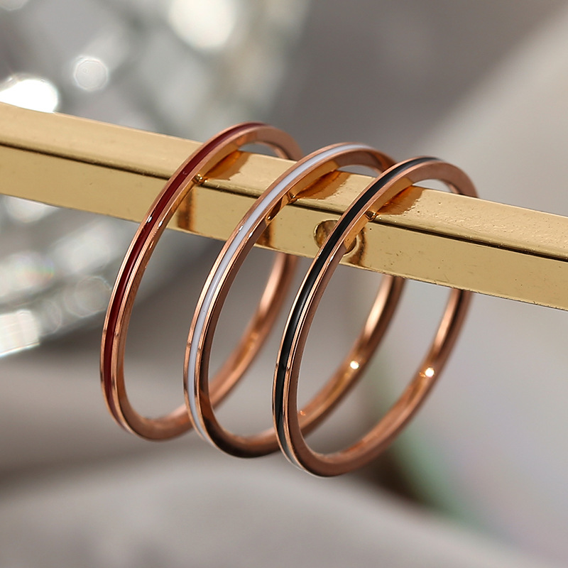 티타늄 스틸 로즈 골드 색상 1mm 얇은 반지 여성용  - Titanium Steel Ring 리뷰 및 가격