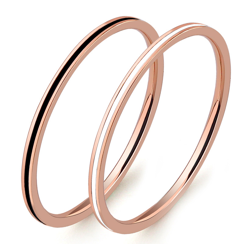 티타늄 스틸 로즈 골드 색상 1mm 얇은 반지 여성용  - Titanium Steel Ring 리뷰 및 가격