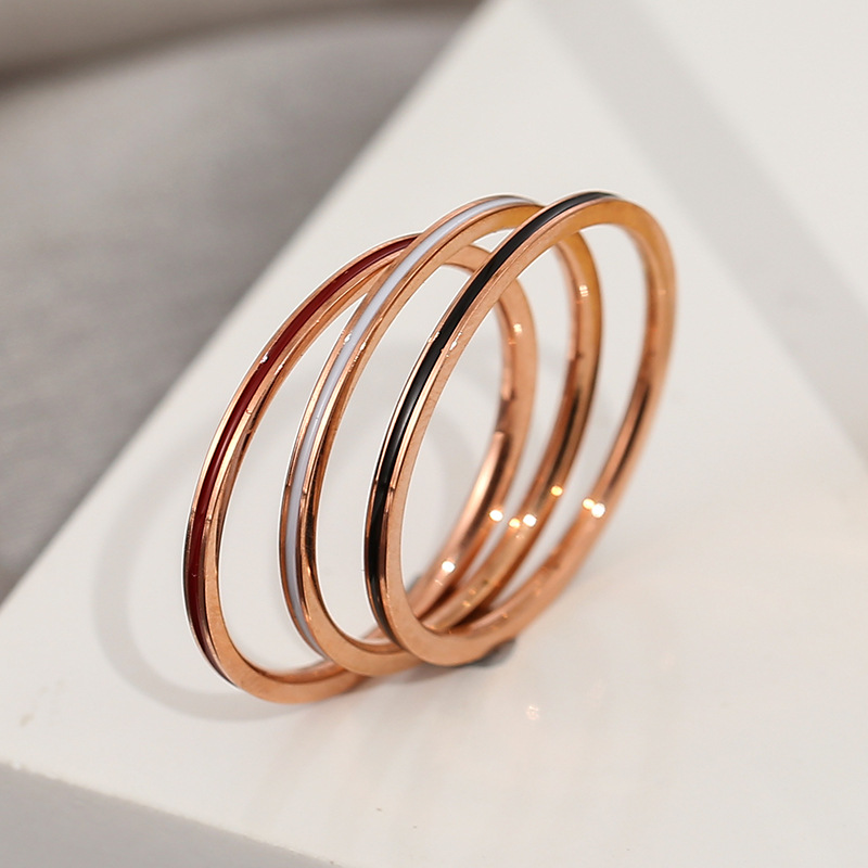 티타늄 스틸 로즈 골드 색상 1mm 얇은 반지 여성용  - Titanium Steel Ring 리뷰 및 가격