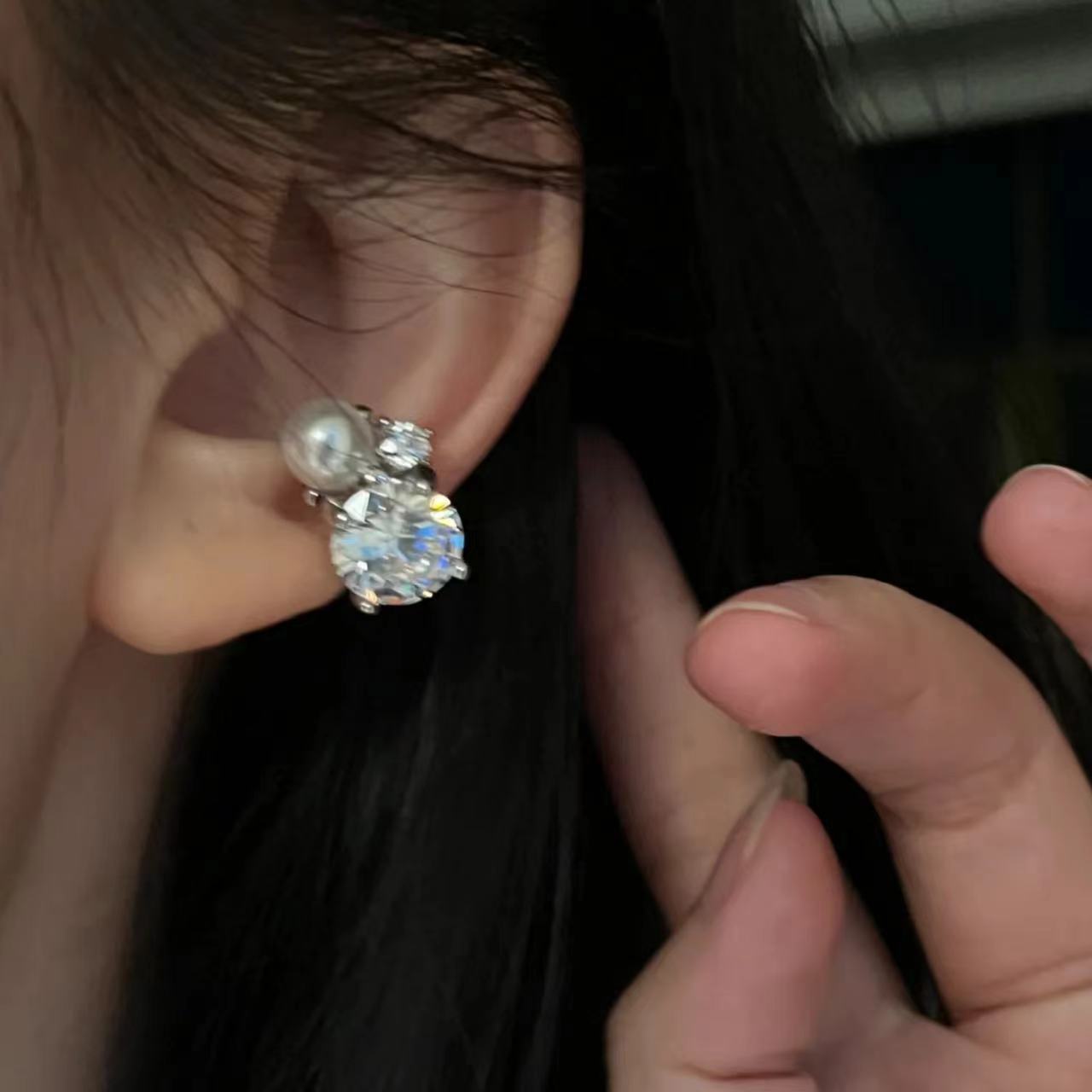 1개 반짝이는 모조 진주 지르콘 귀찌 여성용 펑크 기하 - Ear Cuff No Piercing 리뷰 및 가격