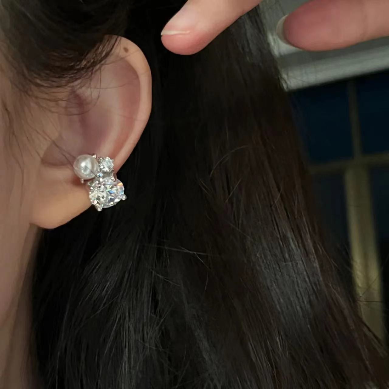 1개 반짝이는 모조 진주 지르콘 귀찌 여성용 펑크 기하 - Ear Cuff No Piercing 리뷰 및 가격
