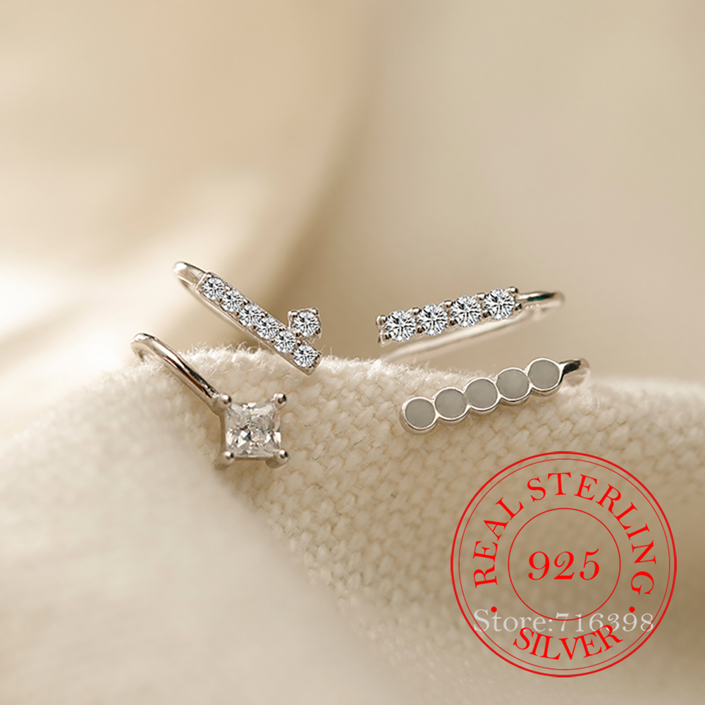925 스털링 실버 비대칭 큐빅 지르콘 귀걸이 여성용  - Ear Cuff No Piercing 리뷰 및 가격