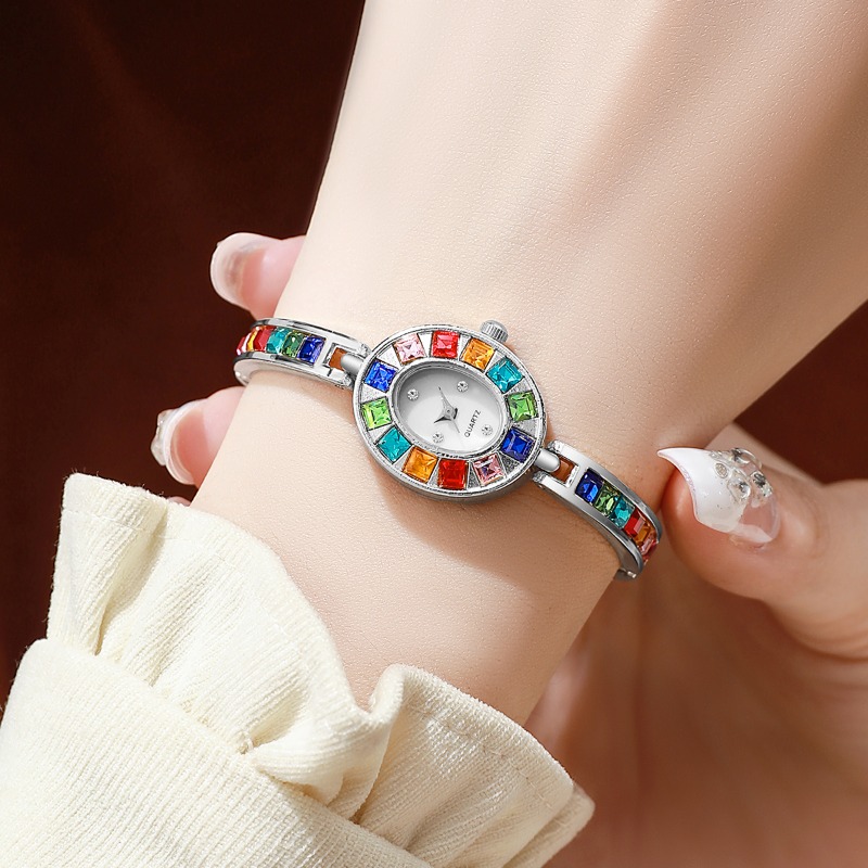 2pcs 우아한 화려한 라인스톤 여성 쿼츠 시계 팔찌  - Jewelry Box Watches Bracelets 리뷰 및 가격
