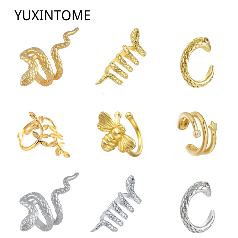 1PC 도금 24K 골드 빈티지 크리 에이 티브 뱀/잎 - Ear Cuff No Piercing 리뷰 및 가격