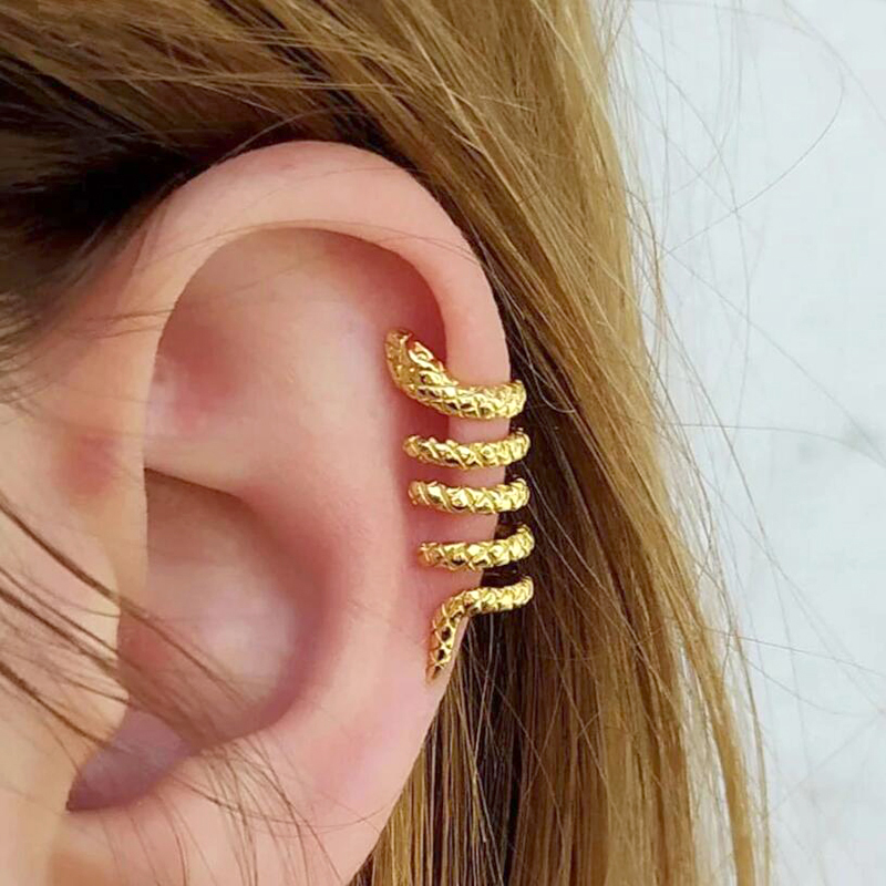 1PC 도금 24K 골드 빈티지 크리 에이 티브 뱀/잎 - Ear Cuff No Piercing 리뷰 및 가격