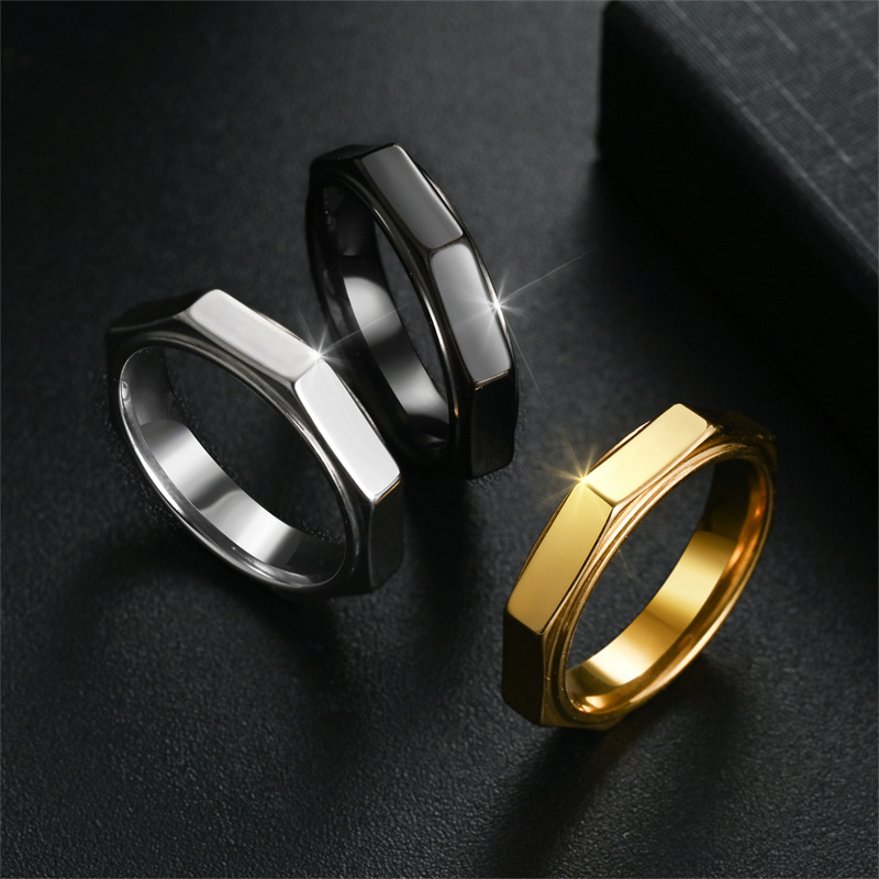 5MM 패션 육각형 티타늄 스틸 링 너트 모양 불안 완 - Titanium Steel Ring 리뷰 및 가격